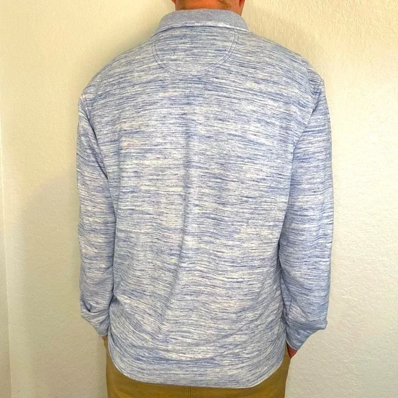 Men’s Izod Blue / White Long Sleeve Quarter Zip Jacket - Picture 4 of 5
